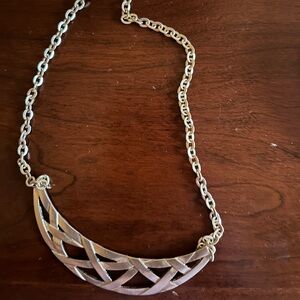 Crescent shape gold necklace